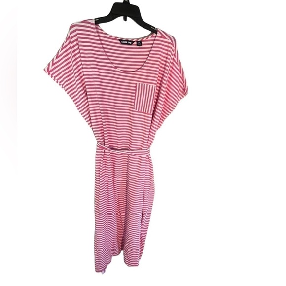 Lands End Women’s Striped Plus Size T-Shirt Dress - Picture 1 of 7